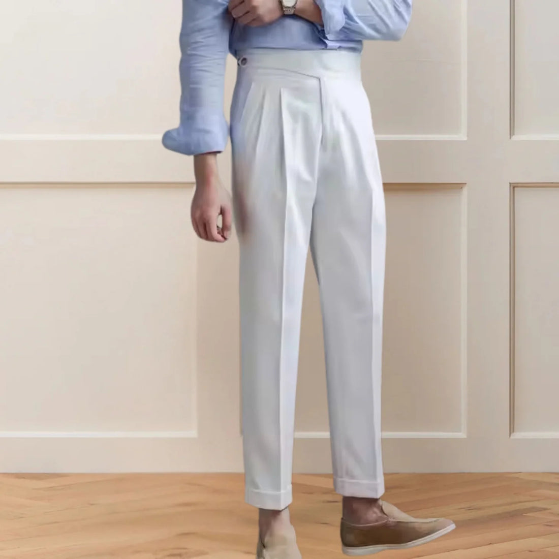 Old Money Italian Pant - Gurkha Pant for Men - White