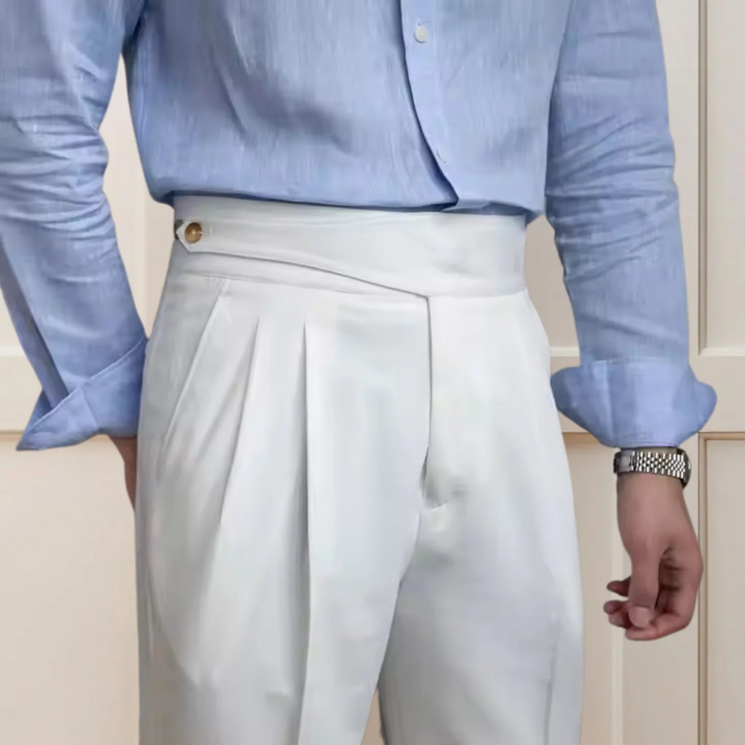 Old Money Italian Pant - Gurkha Pant for Men - White