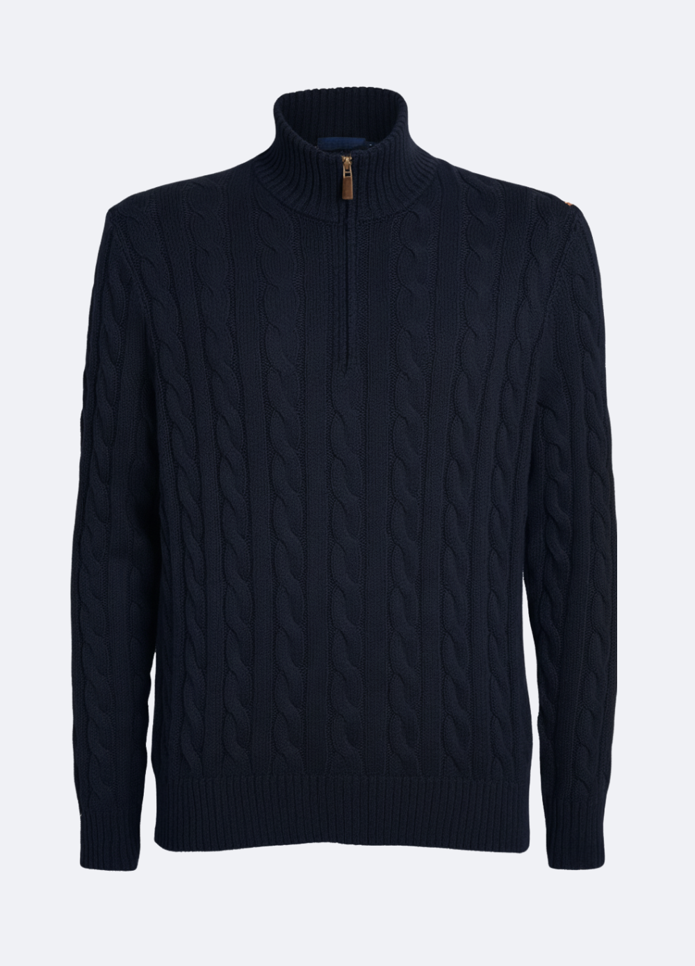 Cable Knit Jumper for Men - Old Money Sweater - Quarter Zipper