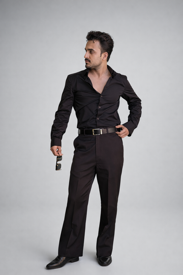 High-Waist Bell-Bottom Old Money Pant - Stretchable Fabric