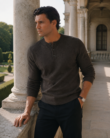 The Firenze Henley – Espresso of Old Money