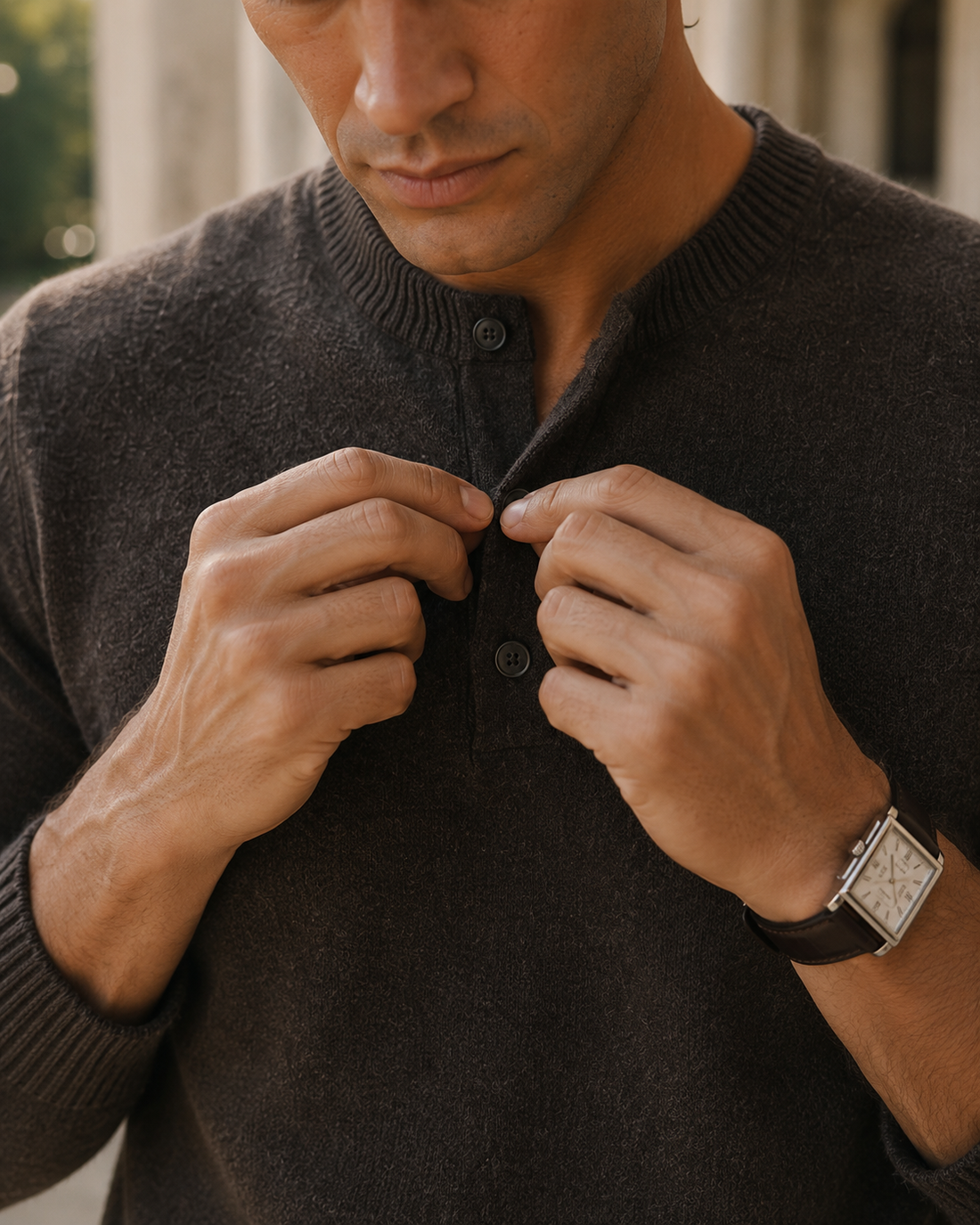 The Firenze Henley – Espresso of Old Money
