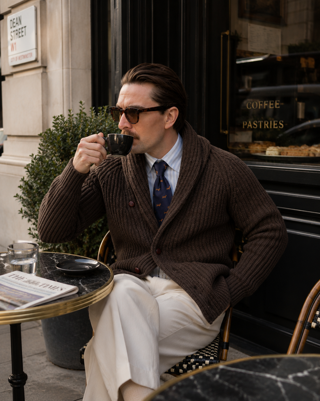 Cortina Shawl Cardigan – Coffee Brown