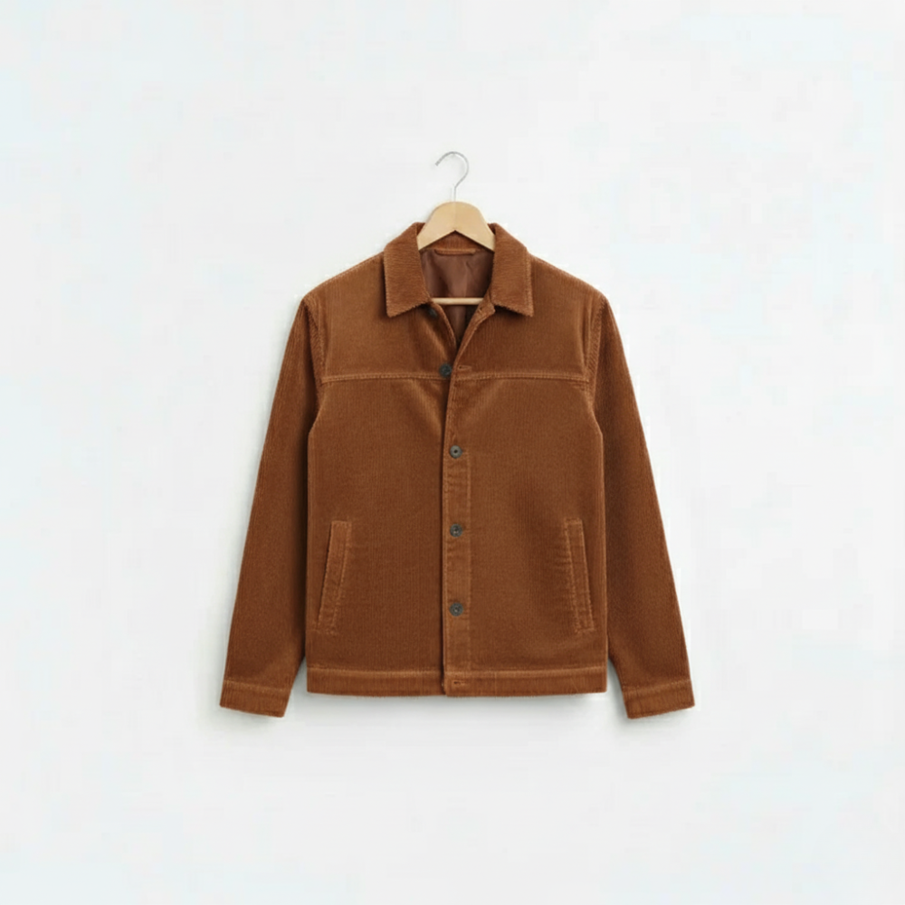 Ashford Cord - Green Old Money Men Jacket - Corduroy Solid Fabric