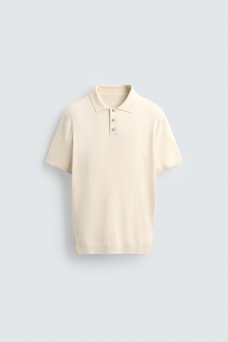 The Montclair Knit Polo - European Cotton Polo Shirt - Off-White
